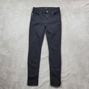 7 For All Mankind‎ Jeans Womens 27 (Fits 28X30) Black The Skinny Ankle Denim